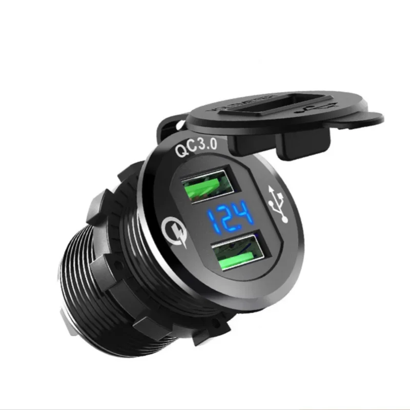 

The new hot selling cars motorcycles metal usb car charger QC3.0 intelligent fast charging mobile phone car charger
