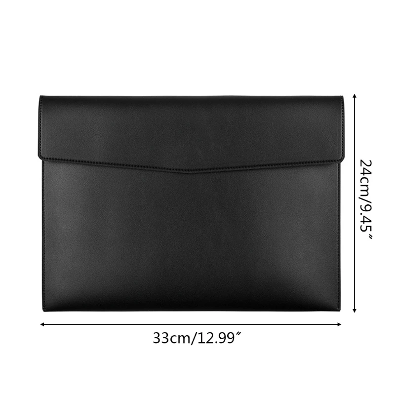 Portable PU File Folders Button Closure File Bag Document Business Office Choice QXNF