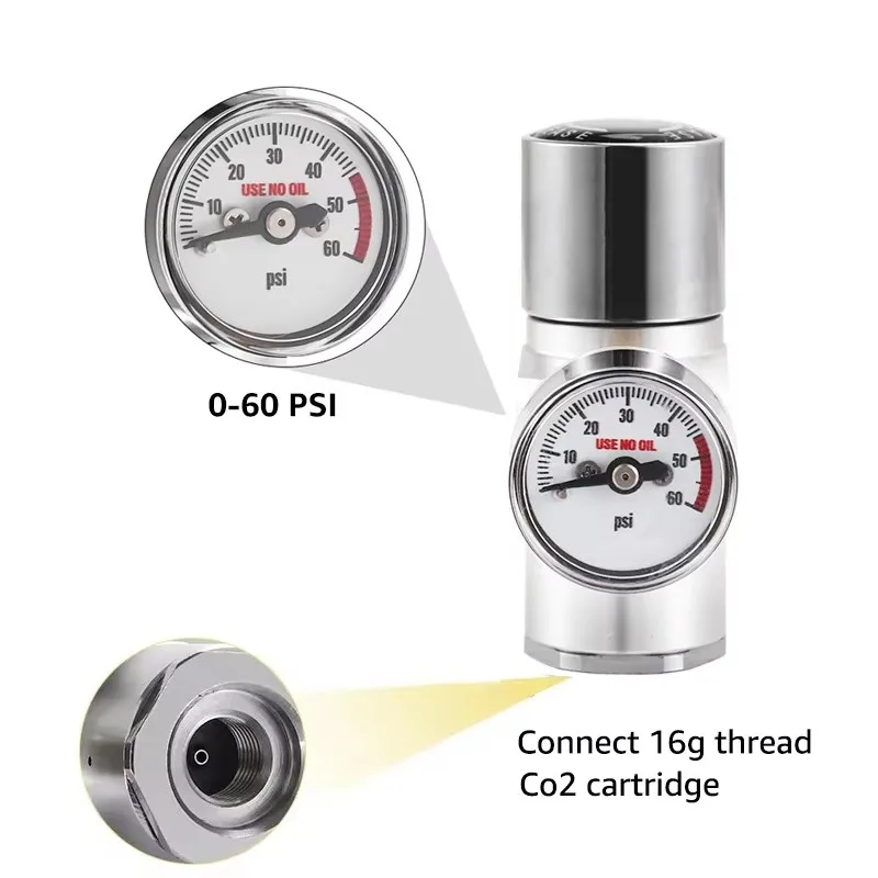 Mini regulator Co2 z wężem gazowanym z blokadą kulową, ładowarka Homebrew Co2 2 w 1 (0-60 psi), regulatory ciśnienia piwa i woda gazowana DIY — zdjęcie 3