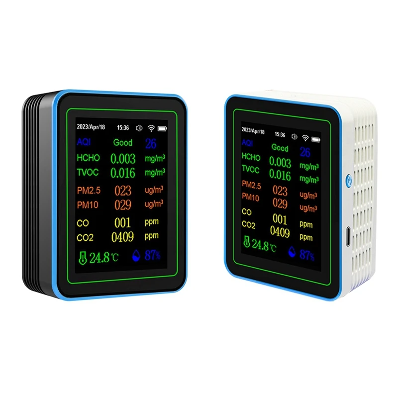 Hot Tuya Wifi 12 In 1 Air Quality Monitor Multifunction PM2.5 AQI PM1O HCHO TVOC CO CO2 Screen Display Air Detector