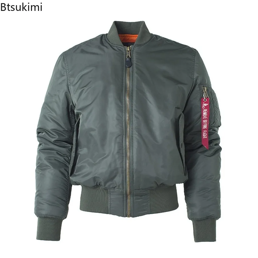 2026 Water Resistant Ma1 Lightweight Green Tactical Military Varsity Flight Windbreaker Pilot Air Force Bomber Jacket for Men
