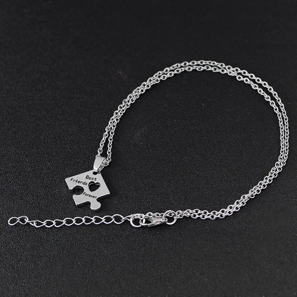 Juego de 4 Collares con Piezas de Rompecabezas para Mejores Amigas, Grabados, Joyería de la Mejor Amistad, Aleación sin Níquel ni Plomo, para Adolescentes