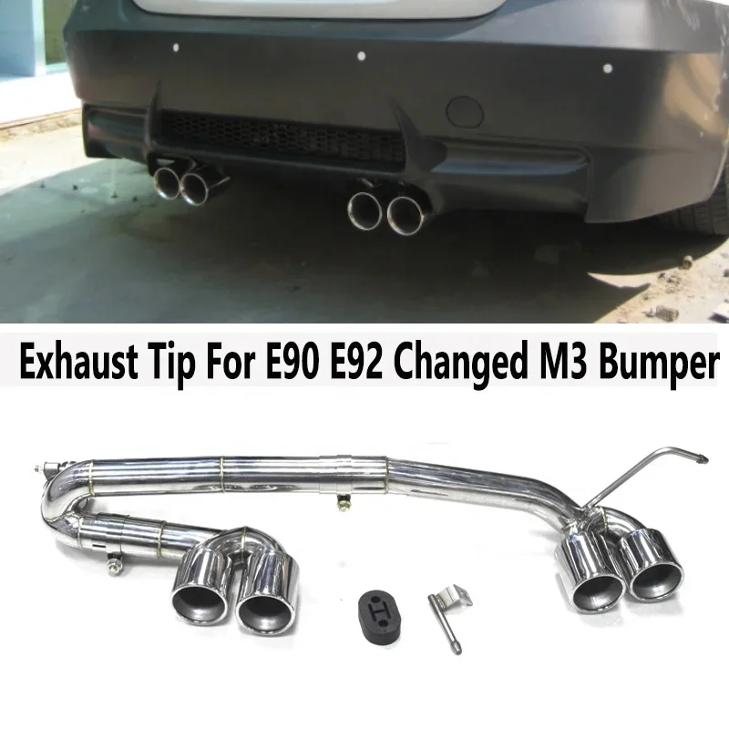 SYPES Wholesale Stainless Steel E90 E92 Muffler Tip For 05-12 3 Series E93 318i 320i 325i Exhaust Pipe Modified M3 Rear Bumper