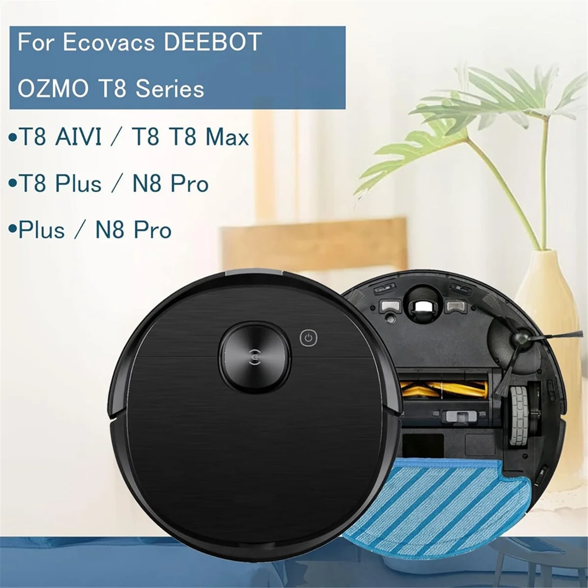 Pel kain dapat dicuci untuk Ecovacs Deebot Ozmo T8 AIVI T8 Max T8 T8 + Series/T9/N8 N8 Pro Plus/N8 Pro/Yeedi Vac Robot Vacuum_ABGP