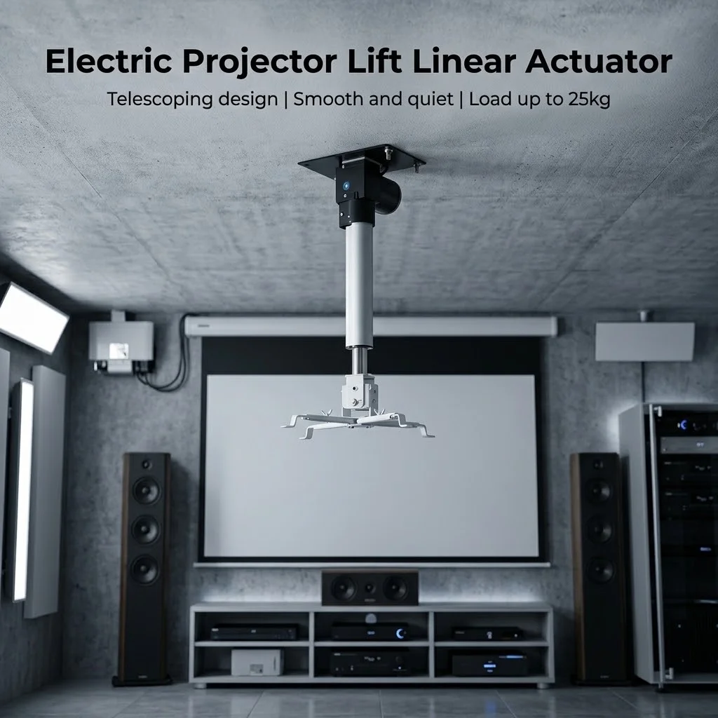 Electric Projector Lift Linear Actuator 25kg Load 13mm/s with AC220V Power Supply Remote Control