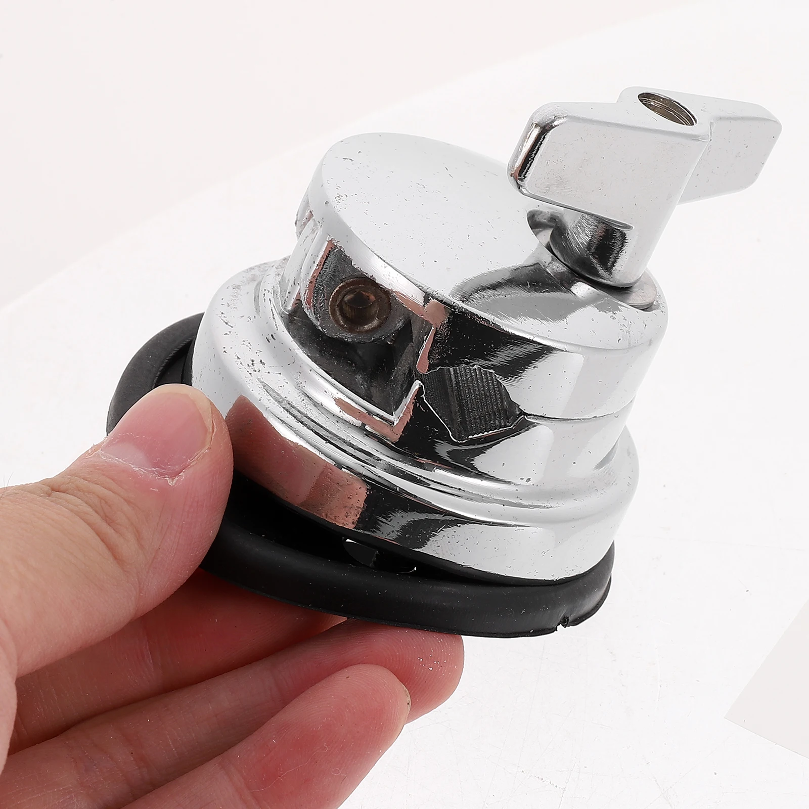 

Drum Saddle Regulator Floor Tom Leg Holder Mini Mount Legs Silver Plated Iron for Miss