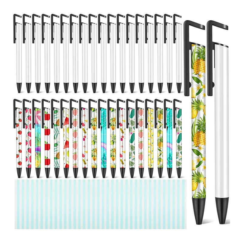 

Hot-A39R-36 Pcs Sublimation Pens Blank With Shrink Wrap Heat Transfer Pen Sublimation For DIY Office School Supplies Stationery