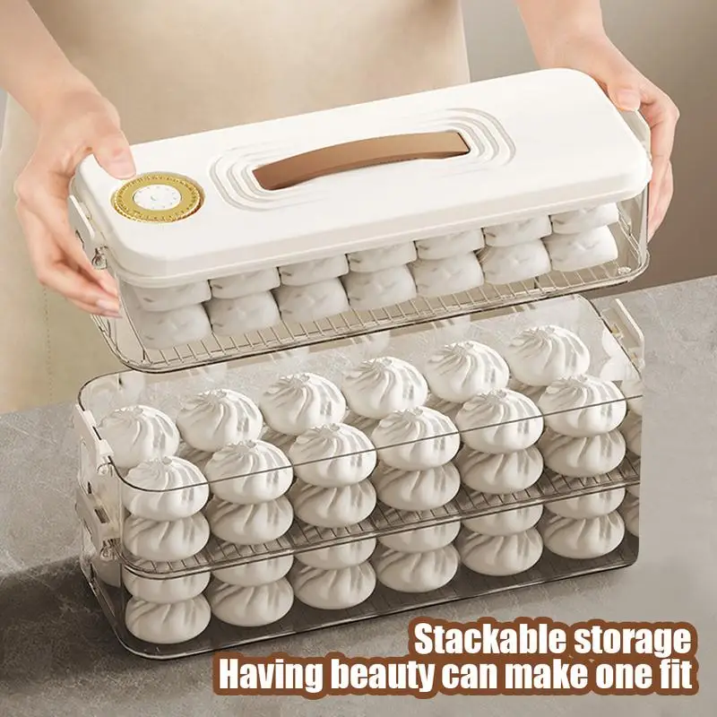 

4 Layers Food Storage Containers Dumpling Storage Box Stackable Snack Container with Lid Supplies for Cookie Dumplings food seal