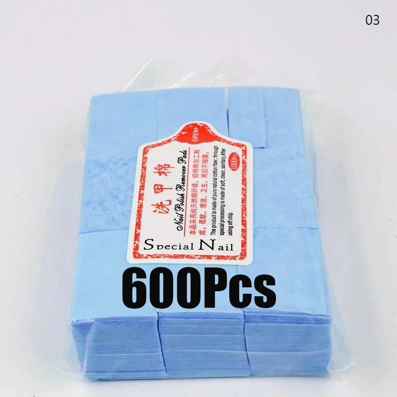 1000/600 Stuks Professionele Nagel Veeg 100% Wattenschijfjes Niet-pluizende Nail Katoen Gel Polish Remover Nail Art cleaning Tools