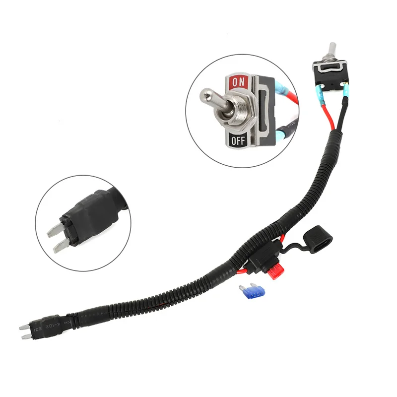 35CM With 2 Fuses 10A/15A Automotive Switched Fuse Bypass for MINI Fuse for Car Trunk Switches Fuse Bypass CONNECTOR HARNESS