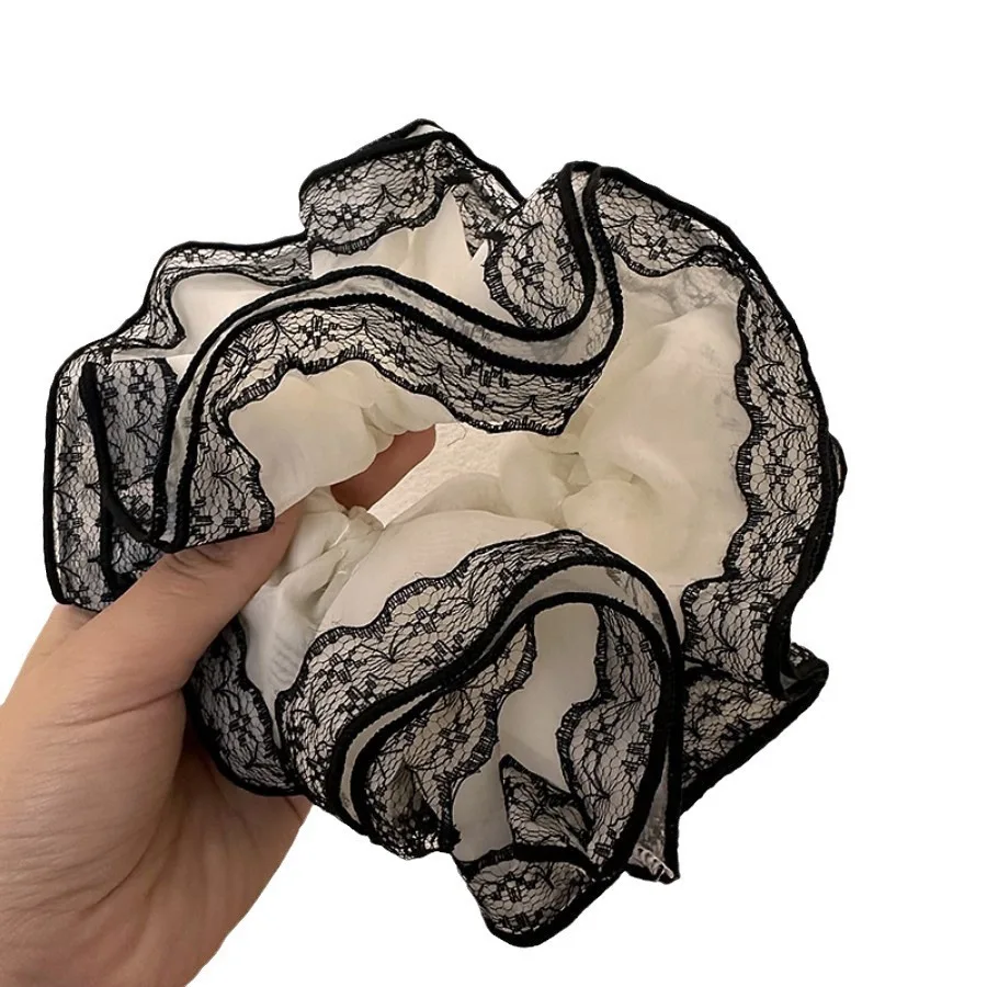 Korean Lace Hair Ring Hollow Fabric Large Hairband for Women with Tied Hair and High Ponytail Temperament Hair Accessory - Image 4