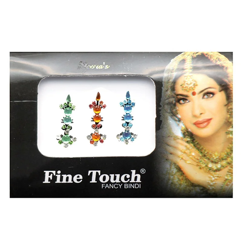 مجموعة من 3 قطع من لاصقات الحواجب الملونة للرقص الشرقي، إكسسوارات هندية للرياضة واليوغا واللياقة البدنية #4