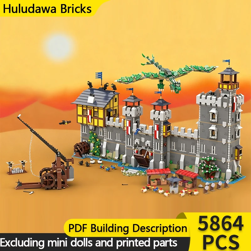 

Medieval Castle Model MOC Building Bricks Rock Castle Fortress Modular Technology Children Holiday Gifts Assemble Toys Suit