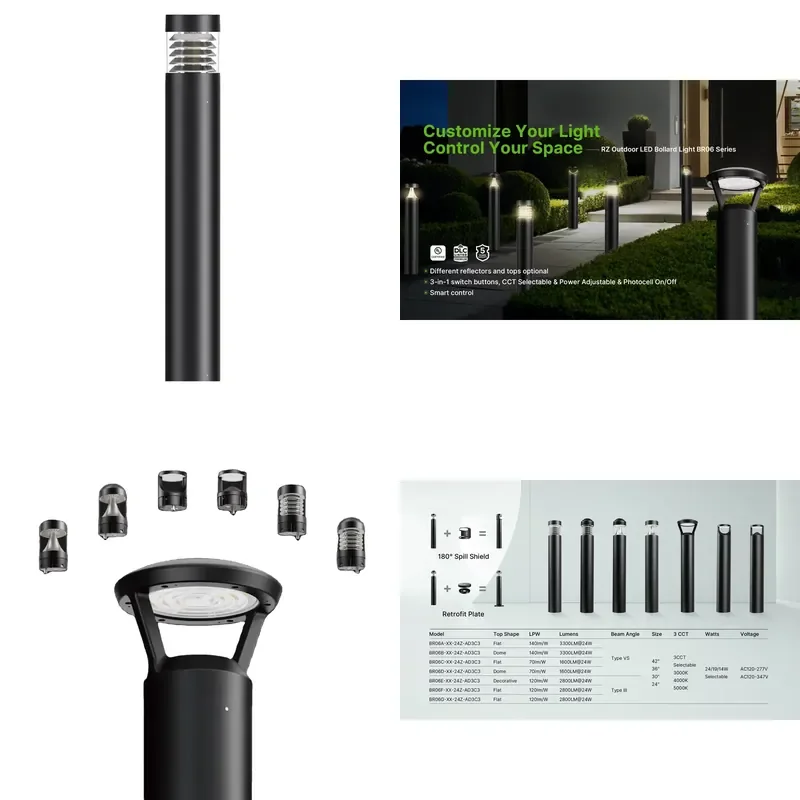 UL Certified Modern Outdoor Post Light Aluminum Housing IP65 Motion Sensor LED AC Garden Lamp