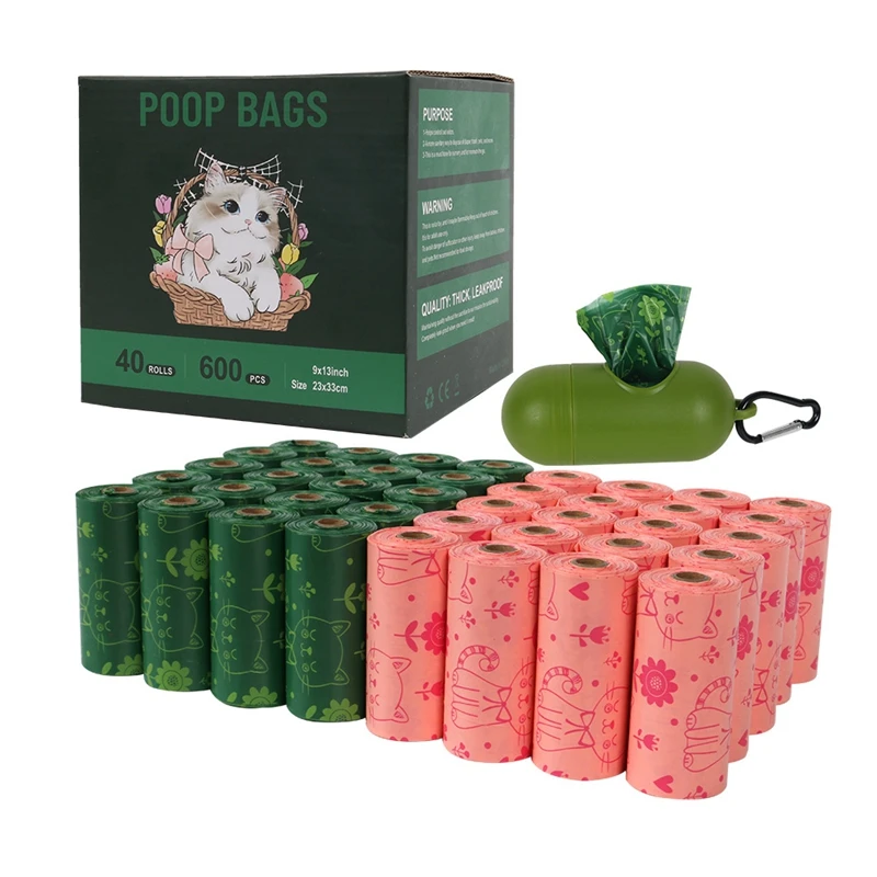 2/60 Roll EPI Biodegradable Dog Poop Bags Eco-friendly Leak-proof Dog Poop Bags Quality Thick Strong Pet Waste Bags Easy To Tear