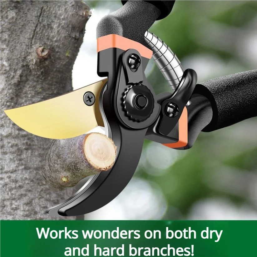 

Professional Titanium Bypass Pruning Shears Garden Hand Pruners Lightweight Ergonomic Non-slip Handles SK-5 Steel Durable