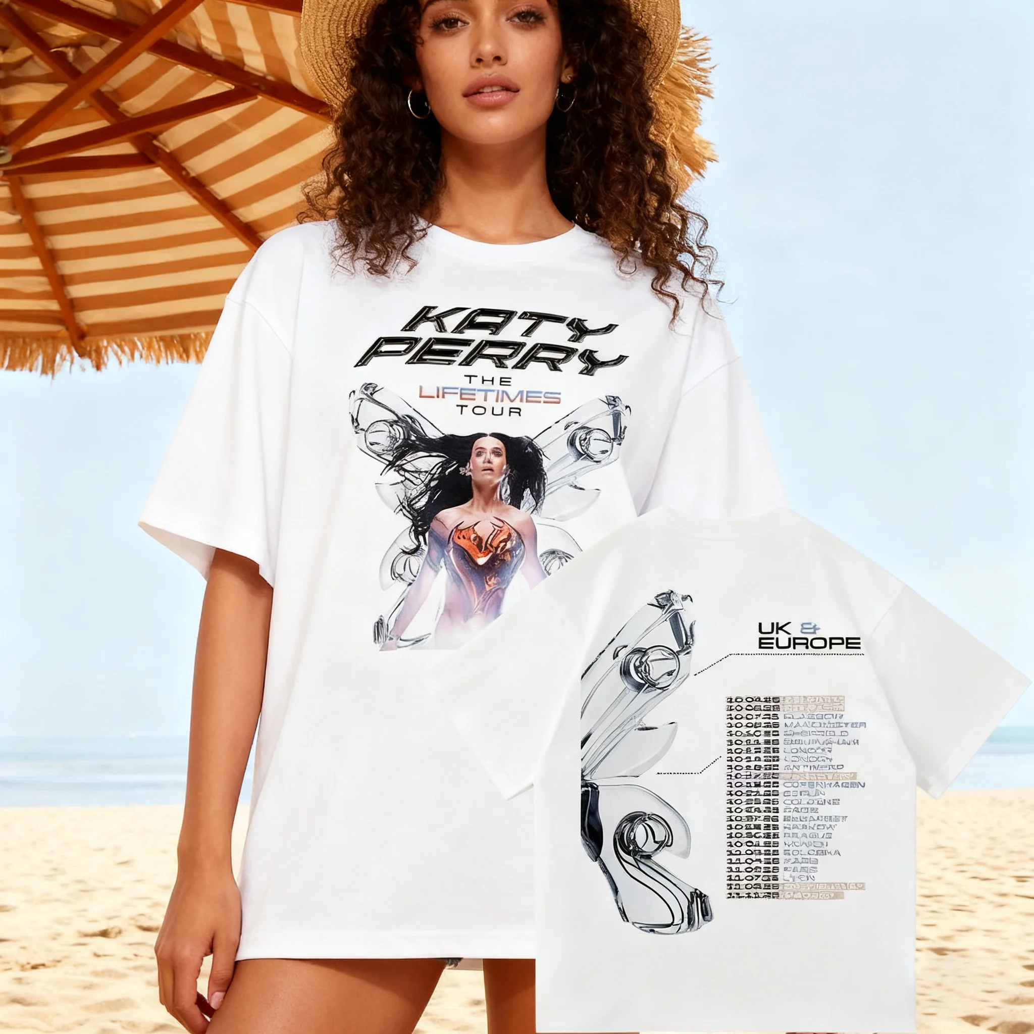 كاتي بيري جولة حول العالم تي شيرت مدى الحياة المملكة المتحدة وأوروبا المكسيك أستراليا الولايات المتحدة جولة المحملة المرأة موضة خمر تي شيرتات قطن