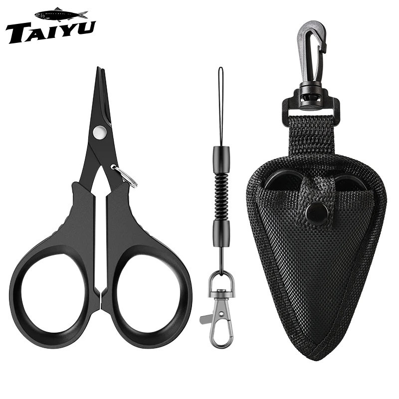 TAIYU Multi-functional Titanium Plated Stainless Steel Scissors for Fishing Lure Clip PE Line Lead Weight Fishing Mini Toothisso