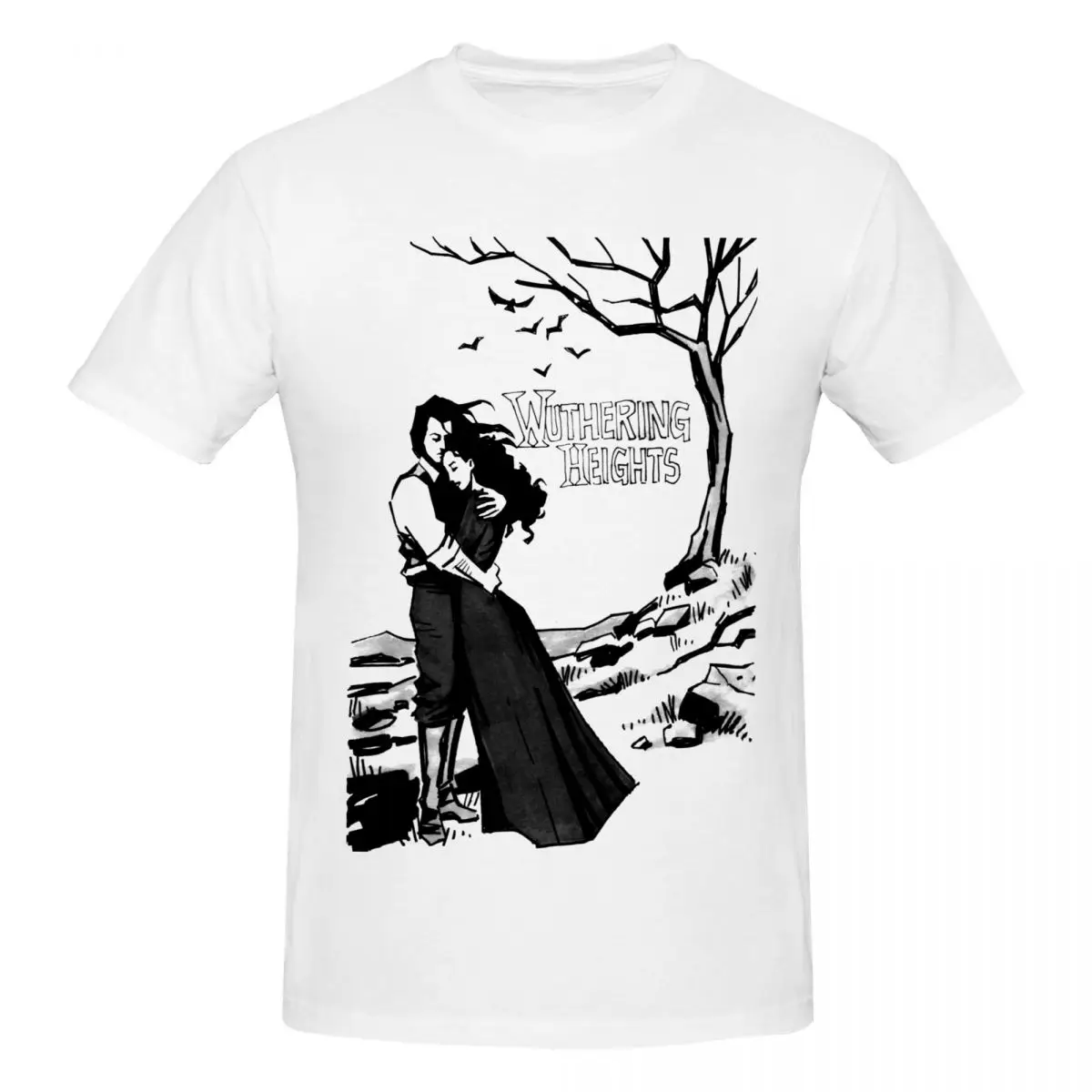 Men Wuthering Heights Classic T Shirt Vintage Cotton Sleeve Custom T-shirt