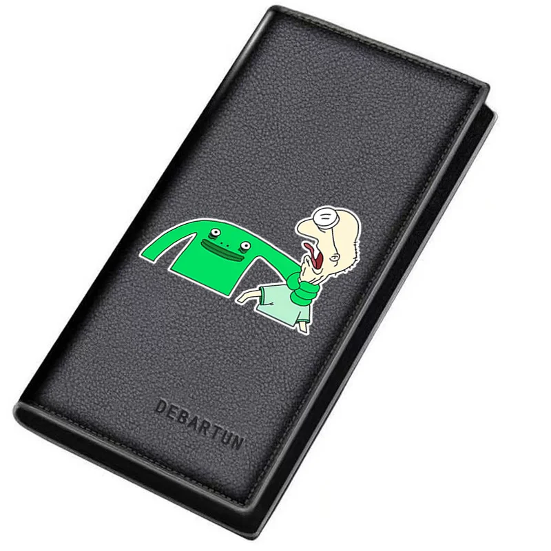 Green monster man choking glasses guy Men's Long Wallets Business Stylish Printing Design Casual Use Christmas Valentine's Fathe