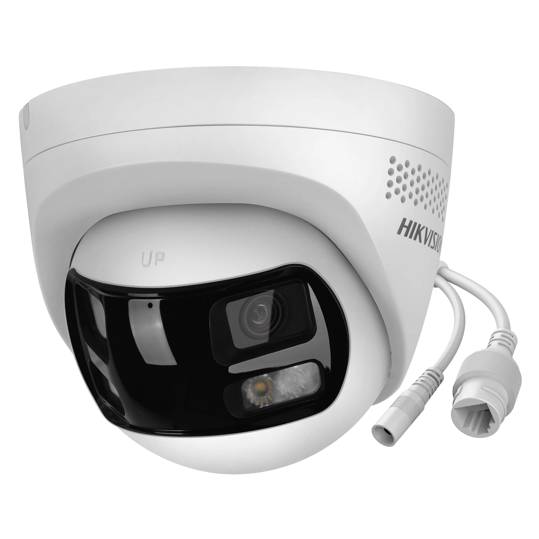 كاميرا هيكفيجن 8 ميجابكسل IP DS-2CD1383G2P-LIUF/SL عدسة مزدوجة 180 °   عرض كاميرا الضوء الهجين الذكية 2-way الصوت ستروب ضوء إنذار الصوت