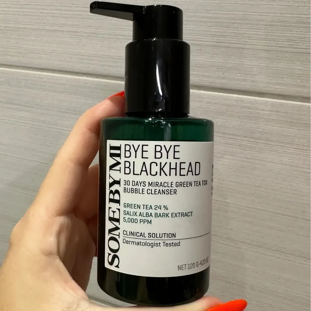 

SOME BY MI Bye Bye Blackhead 30 Days Miracle Green Tea Tox Bubble Cleanser Глубокое очищение пор 120 мл Оригинальное очищающее средство для лица