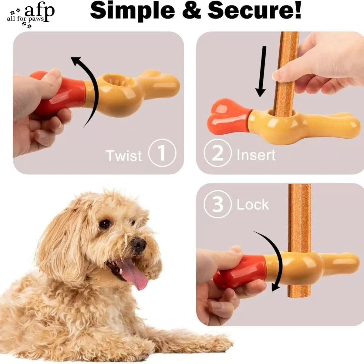 AFP 16.5cm Dog Toys Anti-asphyxiation Dog Toothbrush Holder Toy Chew Stick Biting Stick Nylon Stand Freshens Breath Chewing Toy