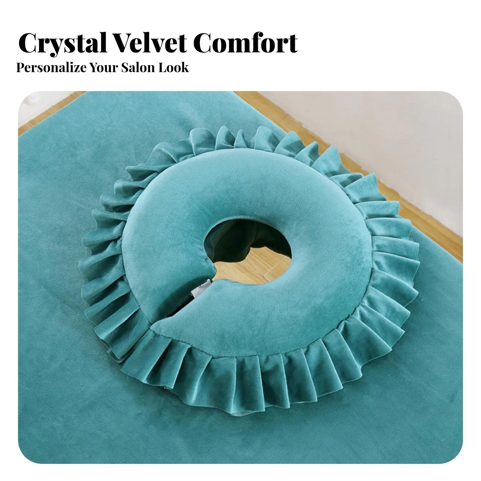 Ergonomic Cotton Cushion for Massage Table with Contoured Face Rest and Soft Velveteen Cover