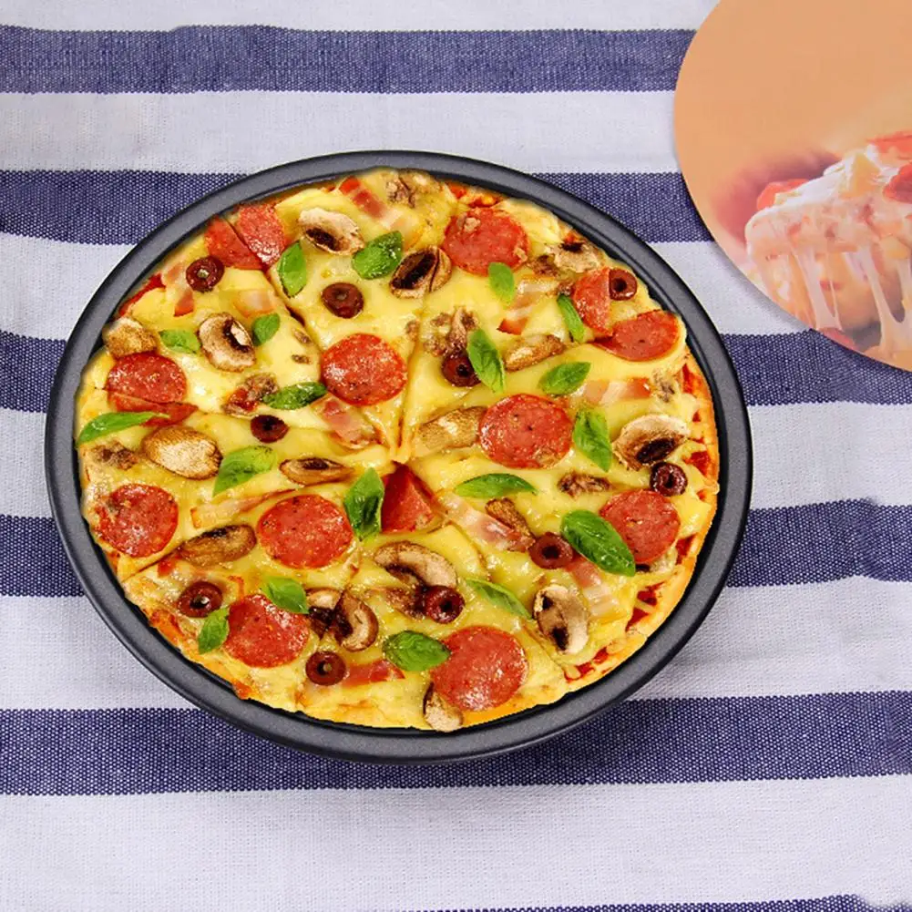 Pizza Tray  Safe Uniform Heat Transfer Leak-proof  BPA Free Pizza Baking Pan Kitchen Gadget