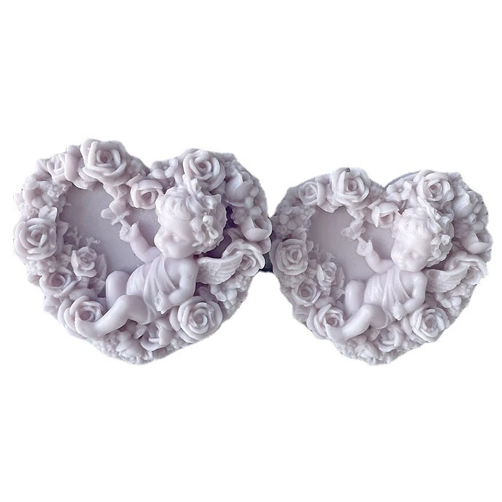 

DIY Love Angel Aromatherapy Candle Silicone Mold Heart Angel Gypsum Silicone Mold Scented Making Tools 3D DIY Handmade Fragrance