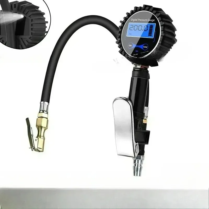 

For Bike Motorcycle Car Digital Tire Pressure Gauge Air Inflator Aluminum Alloy LCD Digital Test Inflation Monitoring Manometer