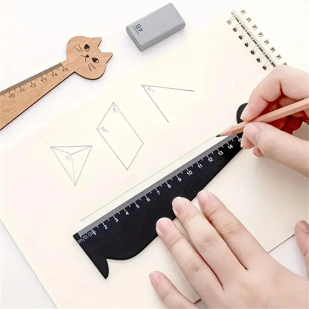 Adorable Cat-Lovers Wooden Ruler - Handcrafted for Precise Measurements, Perfectly Purr-fect for School, Home & Office!