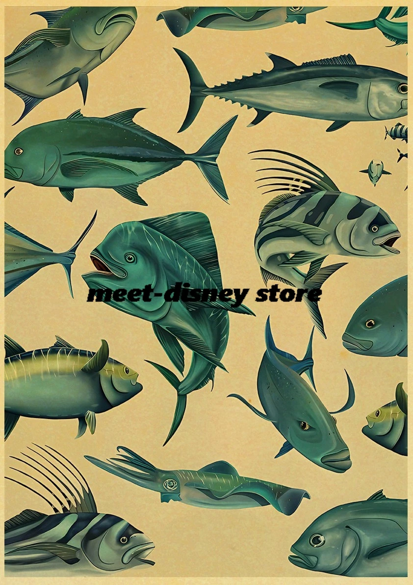 โปสเตอร์วาฬและฉลามสัตว์ทะเลกระ - Aquarium Fish Poster บทวิจารณ์และราคา