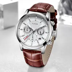 LIGE Watches Men 2024 Top Brand Luxury Casual Leather Quartz Men Watch Man Business Clock Male Sport Waterproof Date Chronograph