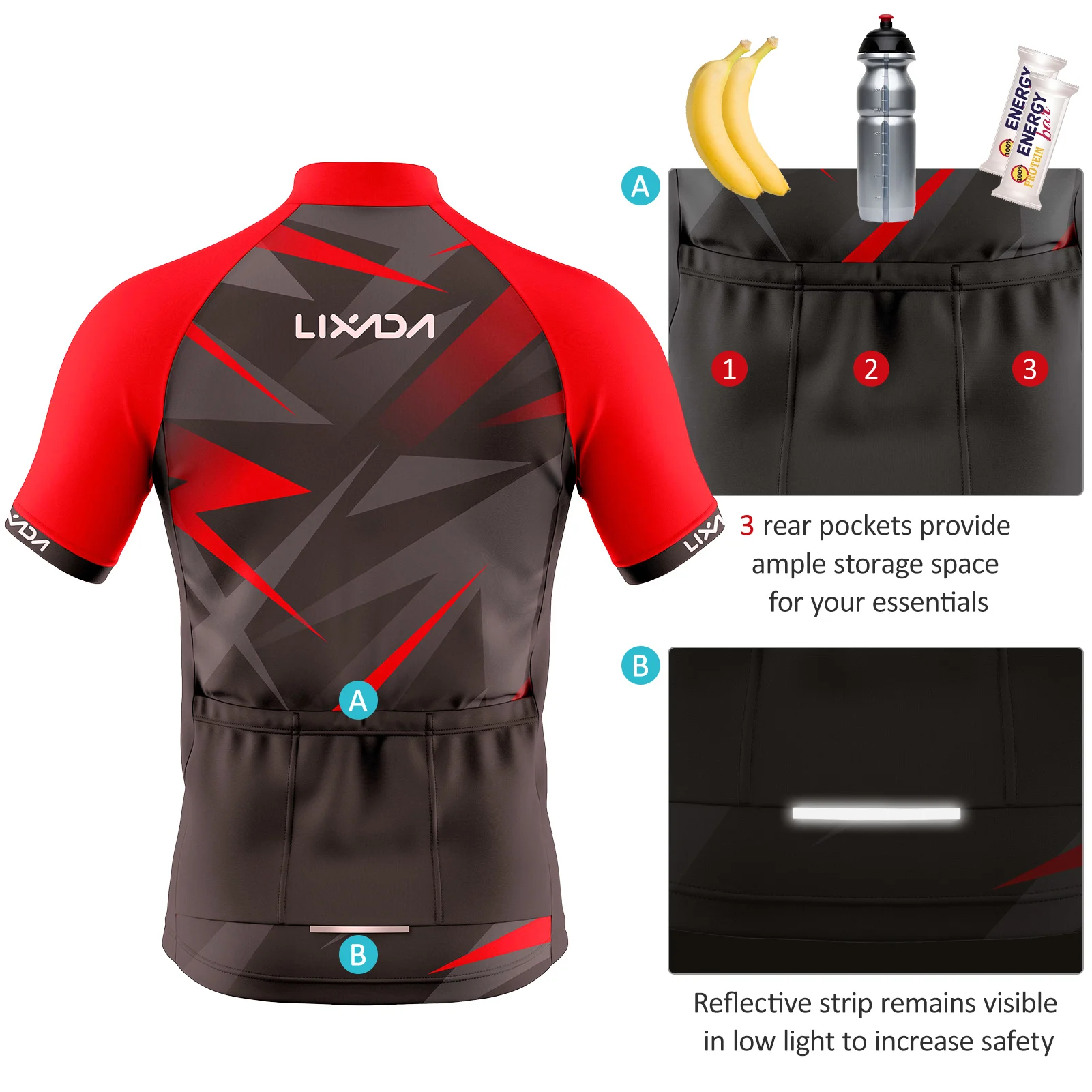 

Cycle jersey Cycle outfit Lixada Men Cycle Jersey Breathable Short Sleeve Bike Shirt and Padded Shorts Clothing Suit