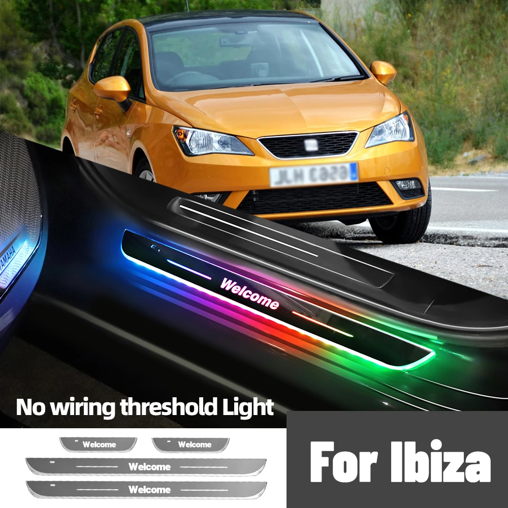 

For Seat Ibiza 6L 6J 6F KJ MK3 MK4 MK5 Car Door Sill Light Customized Logo LED Welcome Threshold Pedal Lamp Accessories