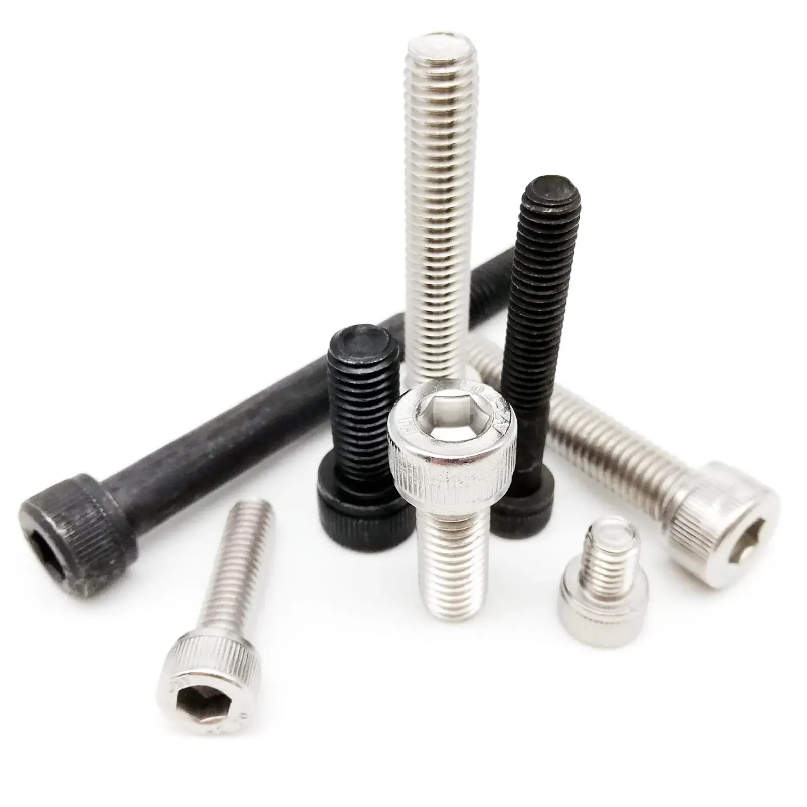 

DIN912 M1.6 M2 M2.5 M3 M4 M5 M6 M8 Hexagon Hex Socket Head Cap Allen Bolt Screw 304 A2-70 Stainless Steel Black Grade 12.9 Steel