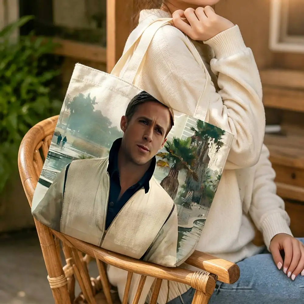 KEN Actor RG-Ryan Gosling  Waterproof Lined Canvas bags suitable for going to class, shopping, gifts, and commuting