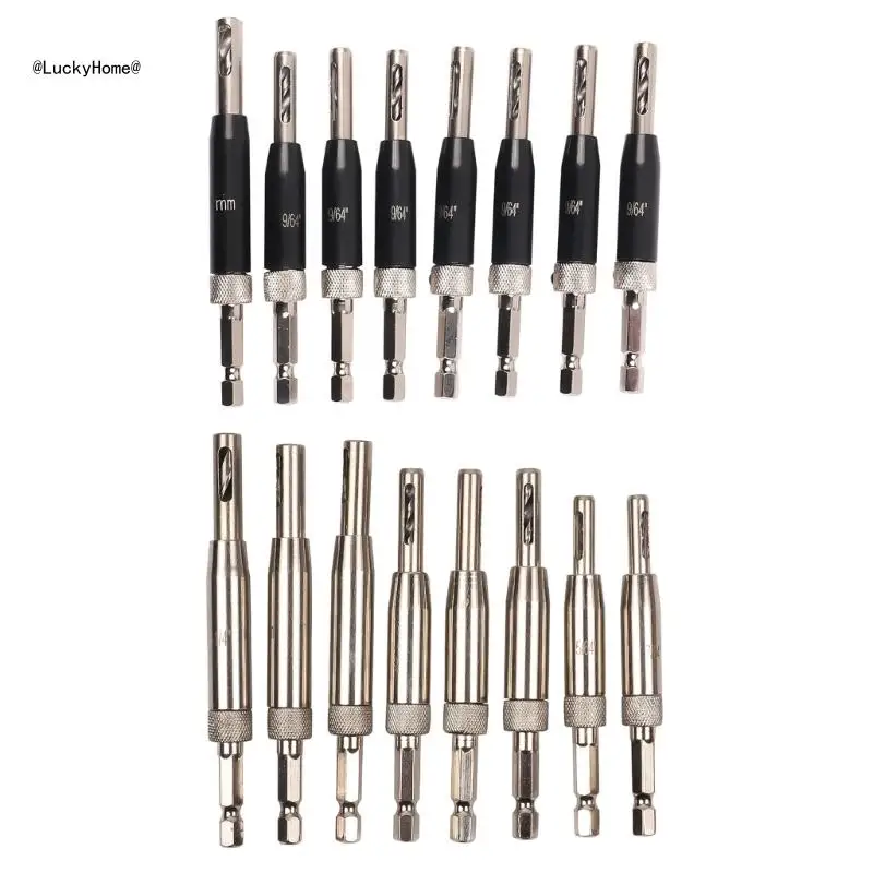 Self Centering Hinge Tapper Center Drill Bit Set Hole Puncher Adjustable Window Drill Bits Replacement Drill Bits 11UA