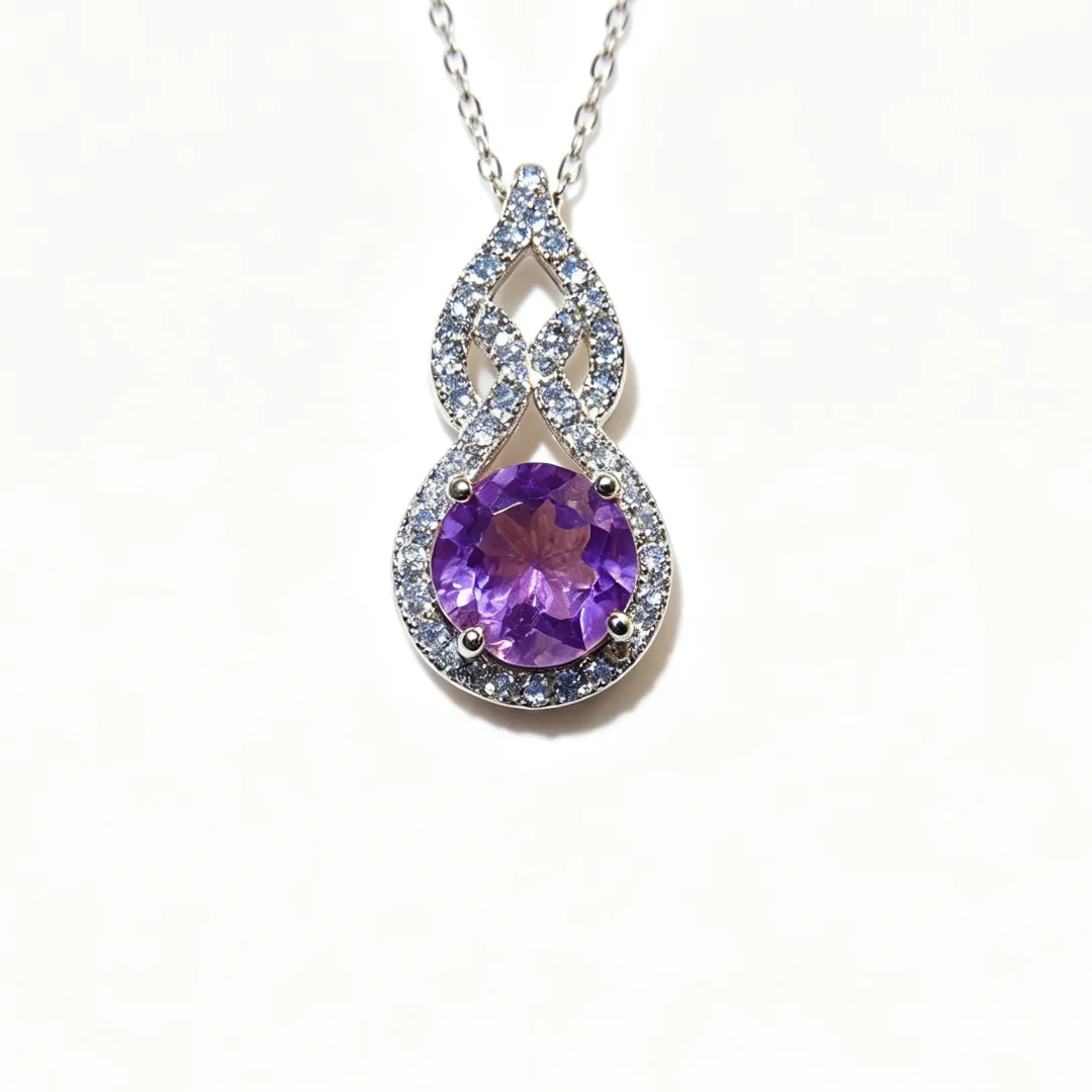 

Gourd Design Natural Amethyst Pendant 8*8mm S925 Sterling Silver Inlay Deep Purple Vibrant Gem High End Women Jewelry