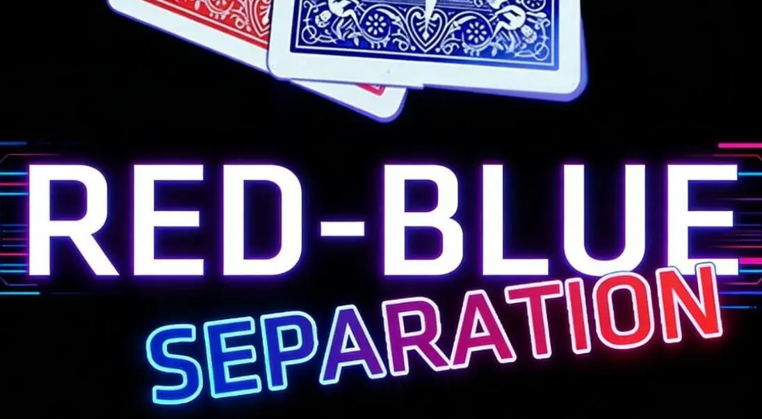 

Магический трюк с разделением красного и синего: карточки красного и синего цвета, визуально разделяемые, для уличных и близкого плана фокусов, иллюзионные реквизиты