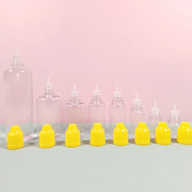 30Pcs 3ml-120ml Empty Plastic Dropper Bottles Squeeze Refillable Clear Eye Fluid Containers With Funnel And Colored Cap For Oil image 3