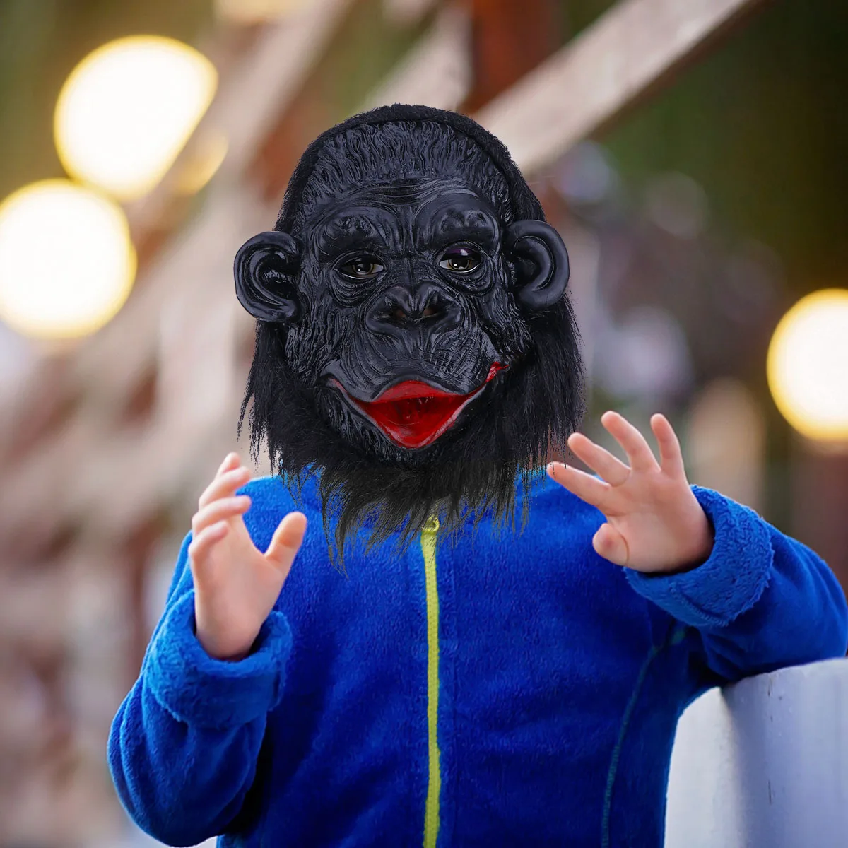 

Orangutan Head Mask Halloween Animal Headgear Creepy Cosplay Adult Realistic Costume Prop Face Spooky