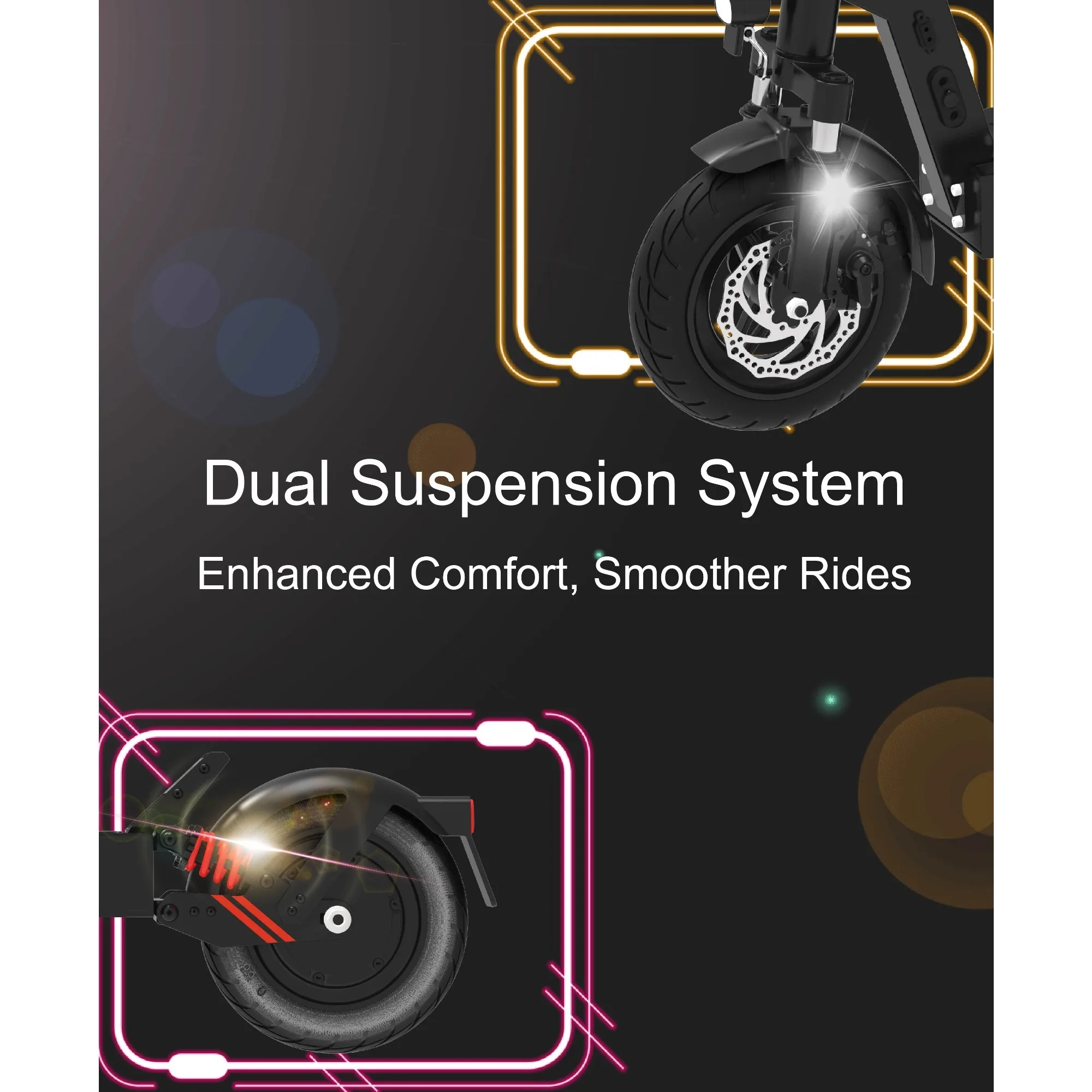 سكوتر كهربائي DT08 للبالغين، طاقة ذروة 1100 وات، بطارية 48 فولت 13 أمبير في الساعة، إطارات مفرغة مقاس 10 بوصات، نظام تعليق مزدوج سكوتر إلكتروني قابل للطي #6