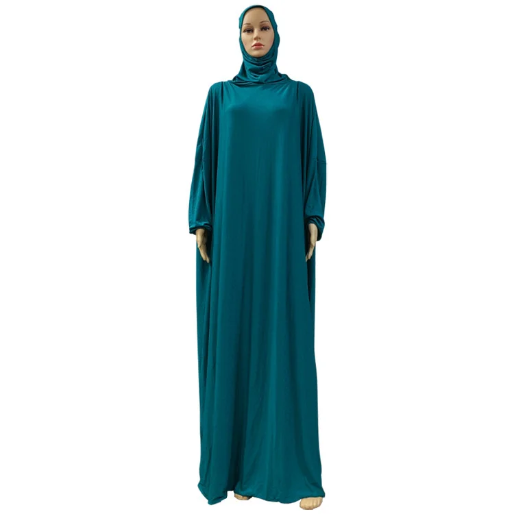 2023 Hot Selling Dubai Style Hooded Solid Color Robe Women Muslim Dress Party Long Gown With Hat Fashion Daily Costume