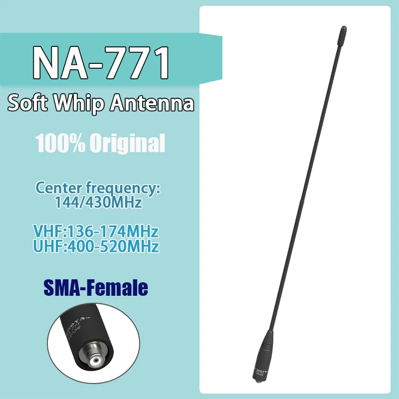 NA-771Original Nagoya Antenna Soft Whip VHF UHF SMA-Female Retevis RA685 Walkie Talkie High Gain Antenna For Baofeng UV-32 Radio