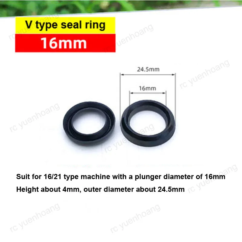 10PCS Spraying Machine V Type Water Sealing Ring Seal Gasket Dia.16/18/22/25/28/30/34/38mm Plunger Leakage Repairing Accessories