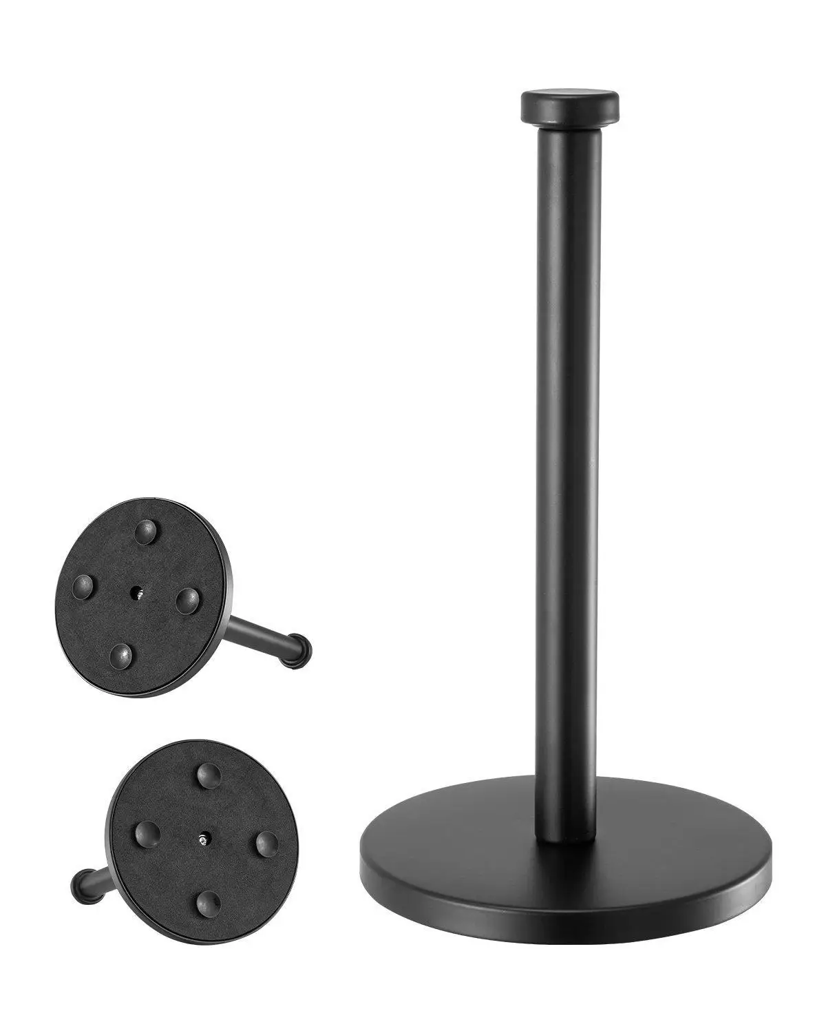 Steel Paper Towel Holder Countertop Freestanding Tissue Roll Dispenser Heavy Duty Vertical Stand with Non-Slip Base for Kitchen Table Bathroom Home Organization Accessories