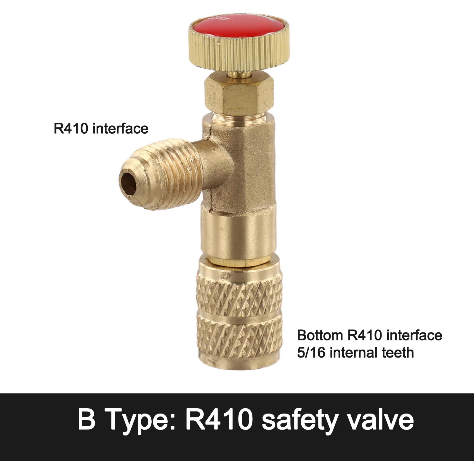 R410A Air-conditioning Fluoride Safety Valve Refrigeration Golden Parts R22 1 PC Adapter Anti-Air Leakage Brass