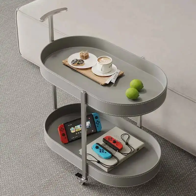 

Korean Nordic Clear Coffee Tables Mobile Utility Storage Serving Space Saving Simple Antique Couchtisch Living Room Furniture